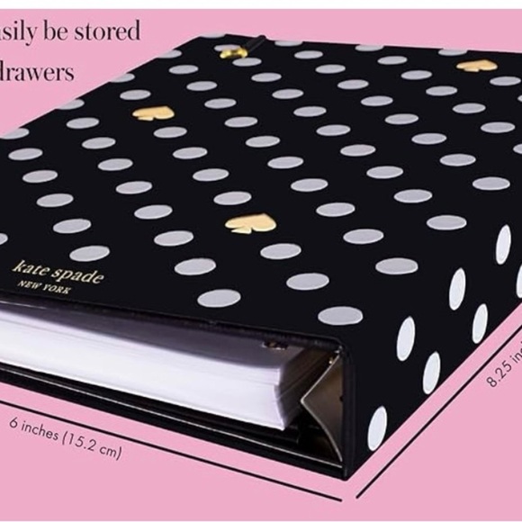 Kate Spade New York Address Book with A-Z Tabs, Black Leatherette Telephone Book - Picture 5 of 12